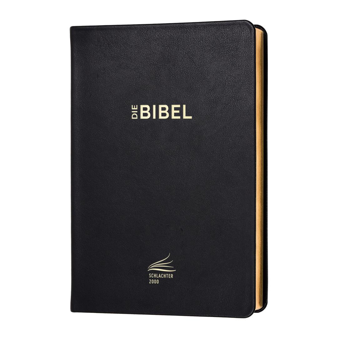 Schlachter 2000 Bibel - Standardausgabe (Kalbsleder-Ausgabe, flexibler Einband, Goldschnitt, schwarz) CLV Verlag
