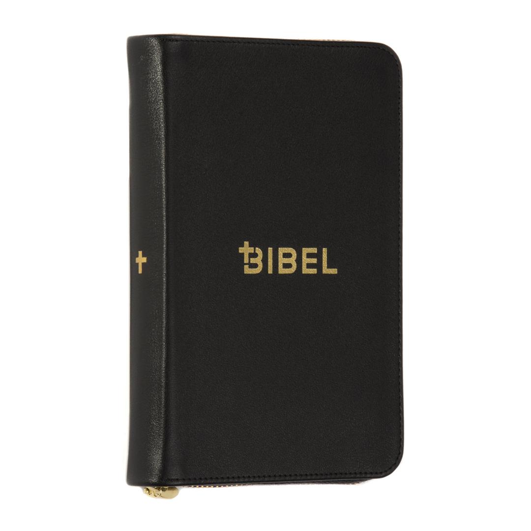 Schlachter 2000 Bibel – Miniaturausgabe (Softcover, schwarz, Kalbsleder, Goldschnitt, Reißverschluss)